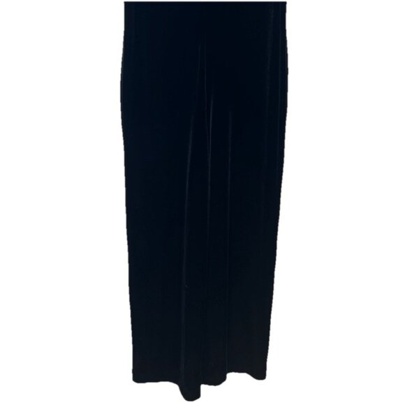 VTG Casual Corner Velvet Body Suit Navy Blue Sz Large Zipper Back Short Sleeve - Picture 3 of 9